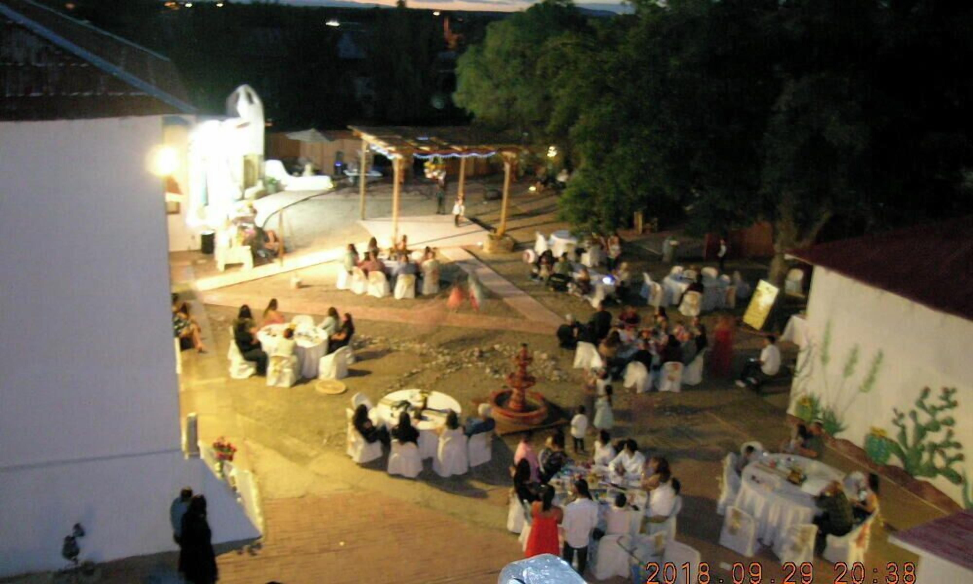 Outdoor banquet area