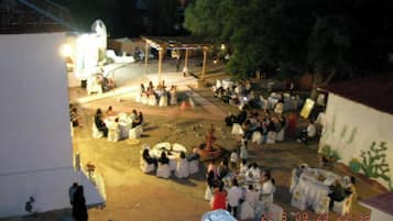 Outdoor banquet area