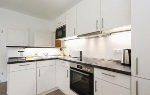 Kühlschrank, Mikrowelle, Herdplatte, Geschirrspüler