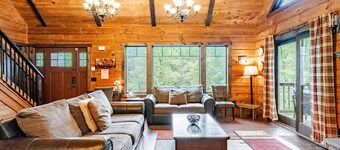 Waterfront family cabin, near falls, golf, ski resorts, hiking, fishing & more!