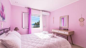 Villa, 2 Bedrooms, Private Pool, Sea View | 2 bedrooms, in-room safe, iron/ironing board, travel cot