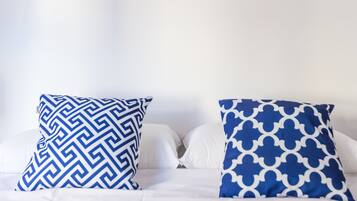 1 bedroom, premium bedding, down comforters, laptop workspace