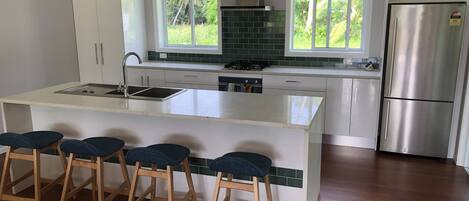 Fridge, oven, stovetop, dishwasher