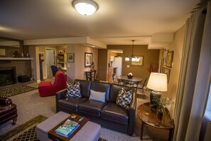 TV, DVD player, books, video library