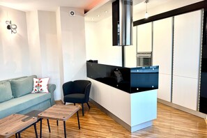 Premium Apartment, 1 Bedroom, Balcony, City View | Living room - erApartments Meridian Residence (Warsaw)