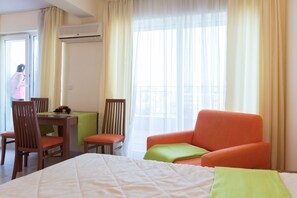 Family Studio, Balcony, River View | Iron/ironing board, cribs/infant beds, free WiFi, bed sheets - Quiet Studio in Polo Resort (Sunny Beach)