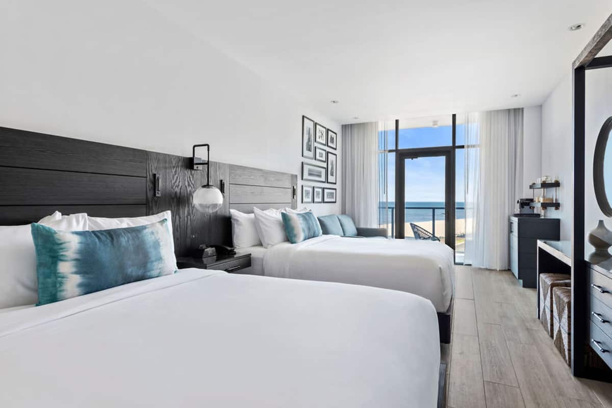Deluxe Room, 2 Queen Beds, Terrace, Oceanfront | 1 bedroom, in-room safe, iron/ironing board, free cribs/infant beds