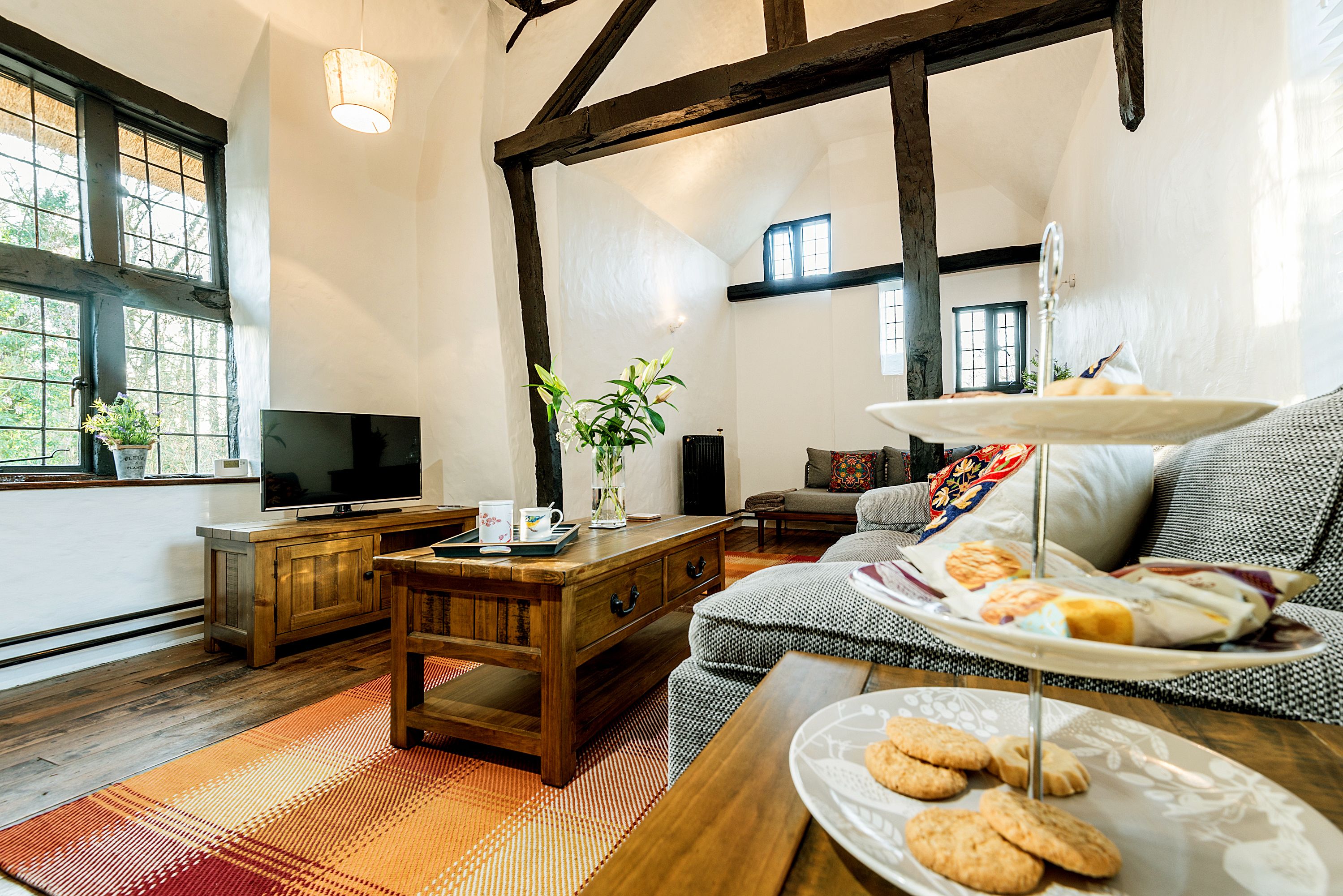 brookside cottage | living area | netflix, pay films