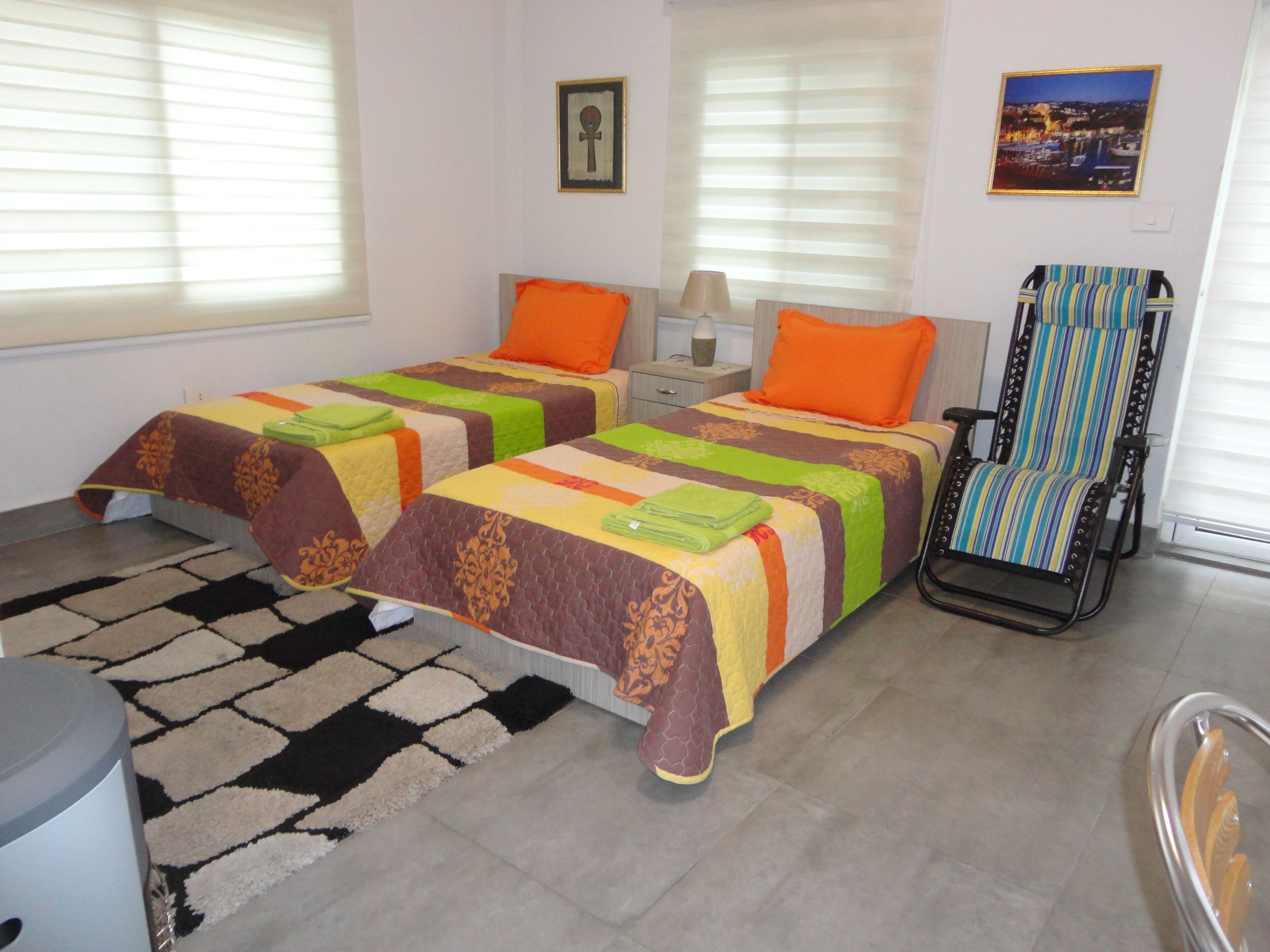 2 bedrooms, in-room safe, iron/ironing board, WiFi