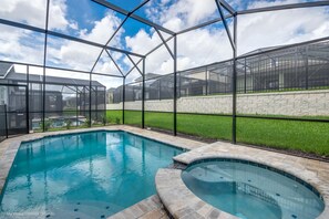 Outdoor pool, pool loungers - H1844amazing Brand new 7 Bedroom 5 Bathroom Villa (Kissimmee)