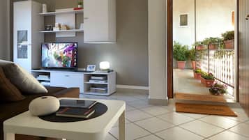 LCD TV, Netflix, streaming services, video library