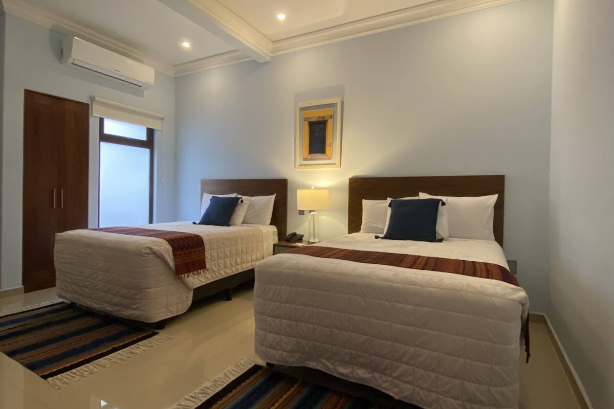 master suite 2 double beds | 2 bedrooms, egyptian cotton sheets, premium bedding, down duvets