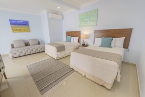 總統套房, 2 張標準雙人床, 露台 | 埃及棉床單、高級寢具、羽絨被、特厚豪華床墊