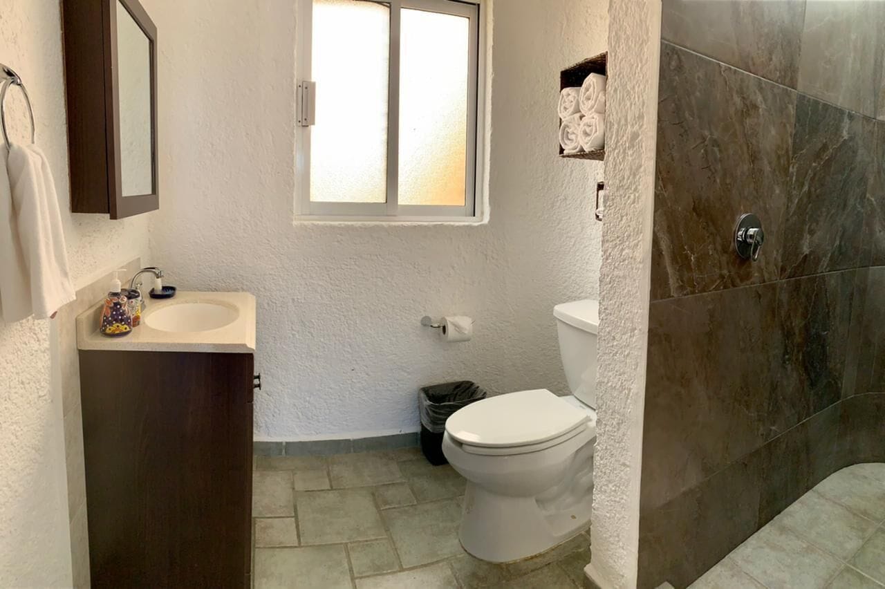 deluxe villa, 2 bedrooms, pool access | bathroom | shower, free toiletries, hair dryer