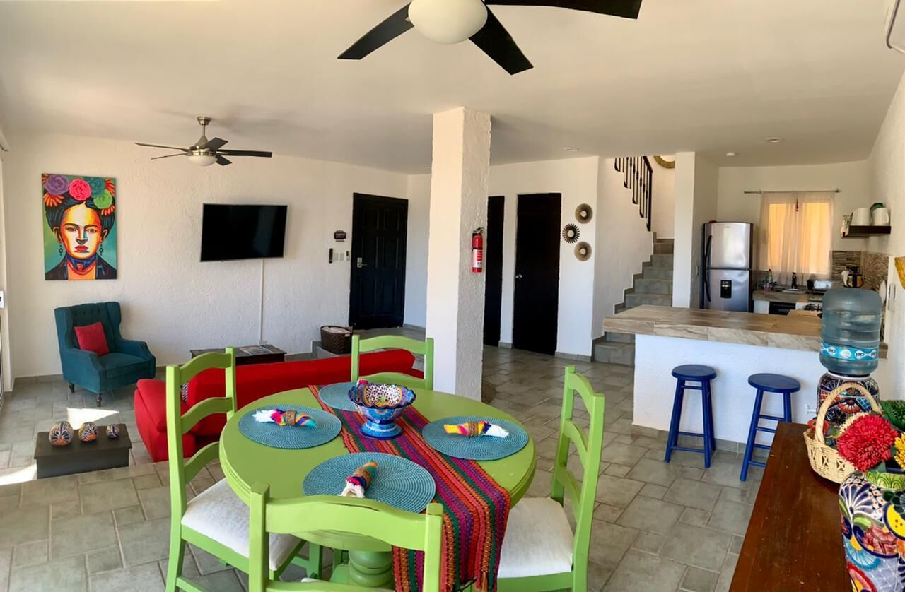 deluxe villa, 2 bedrooms, pool access | living area | 50-inch smart tv with digital channels, tv, netflix