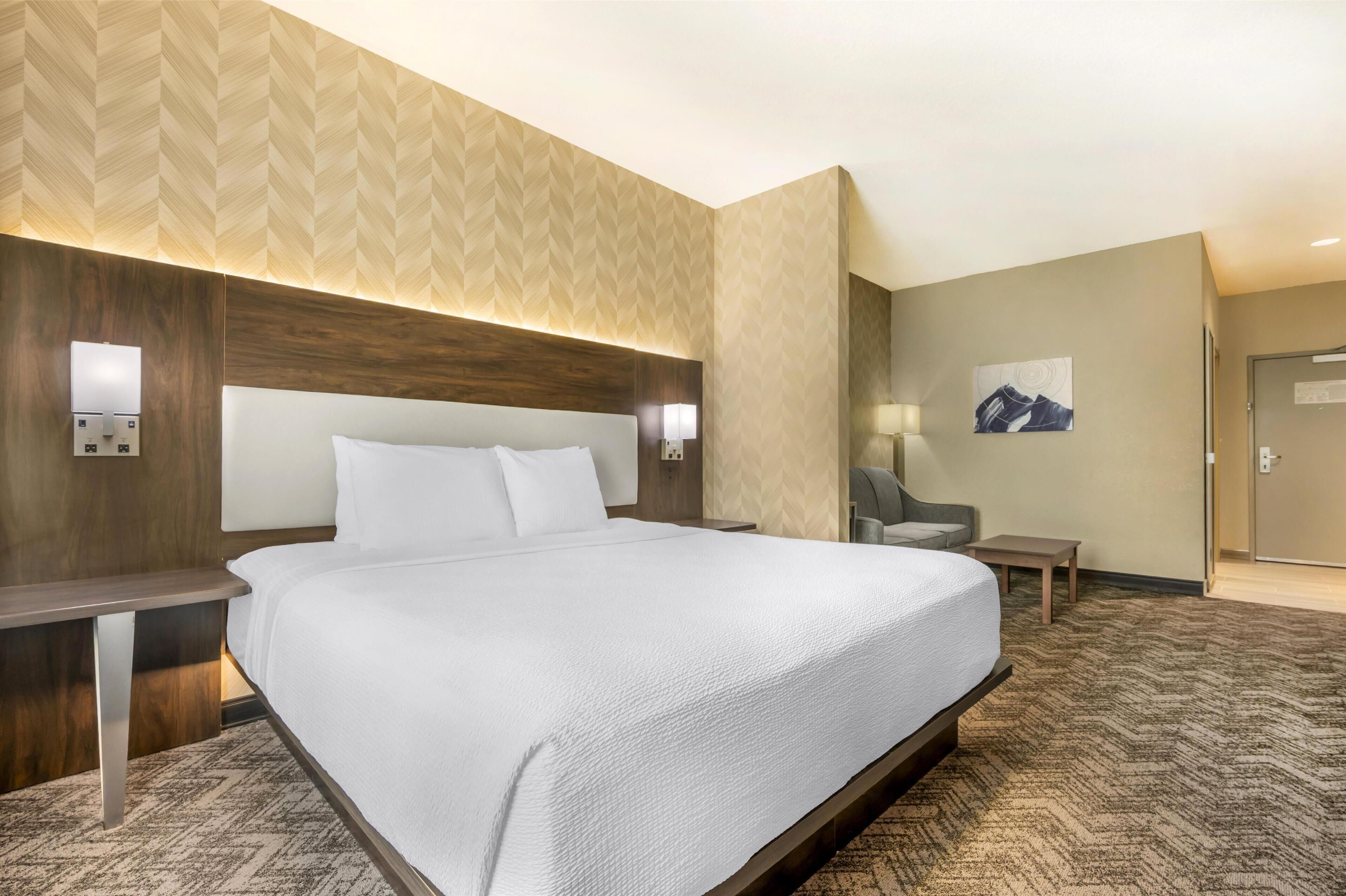 suite, 1 king bed with sofa bed, non smoking, refrigerator & microwave (with sofabed) | pillow-top beds, desk, iron/ironing board, free cots/infant beds