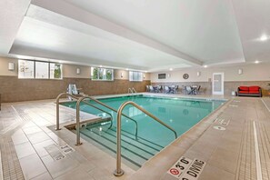 Indoor pool, open 6:00 AM to 11:00 PM, sun loungers