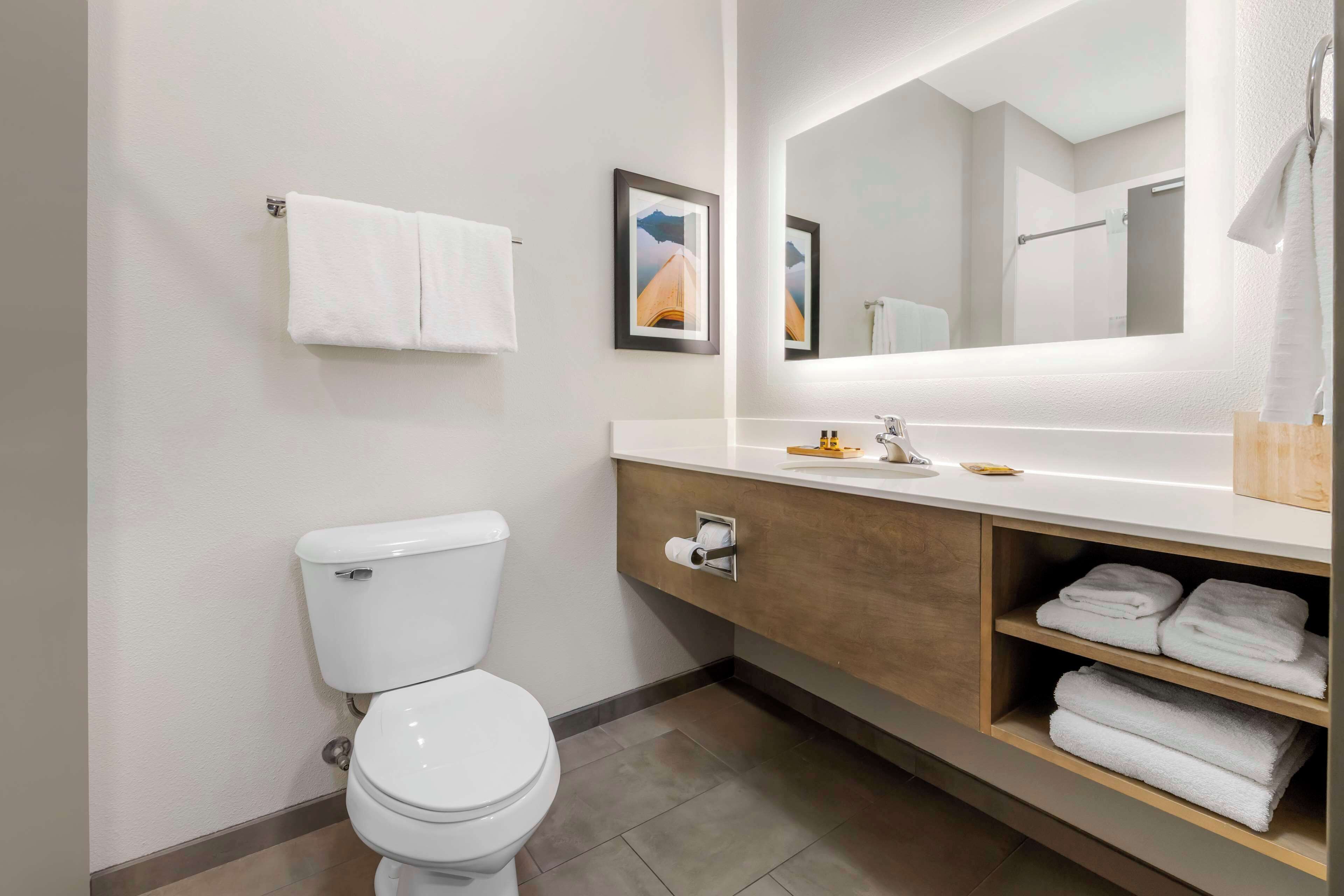 standard room, 1 king bed, non smoking, refrigerator & microwave | bathroom | combined shower/bathtub, free toiletries, hair dryer, towels