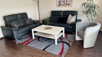 TV de tela plana, livros