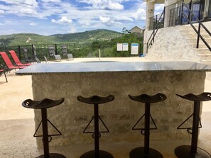 Terrace/patio - Beautiful Mansion w/ Breathtaking Views of the Frio River, Mountains & Pool! (Concan)