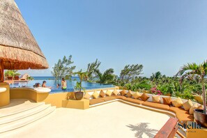 2 outdoor pools, open 9:00 AM to 8:00 PM, pool umbrellas, pool loungers