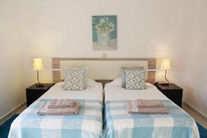 2 bedrooms, in-room safe, iron/ironing board, travel cot