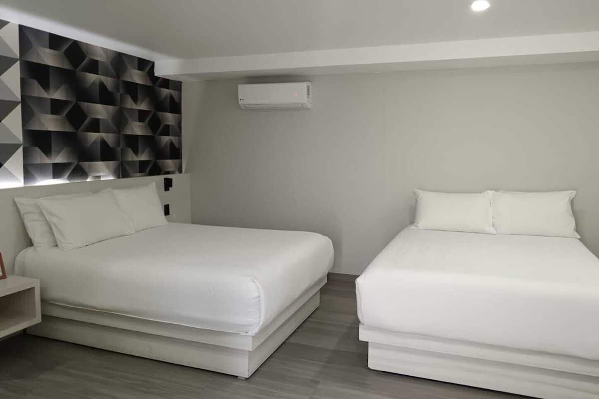 1 quarto, roupas de cama premium, cofres nos quartos