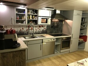 Kühlschrank, Mikrowelle, Ofen, Herdplatte