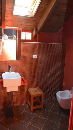 Dusche, Haartrockner, Bidet, Handtücher
