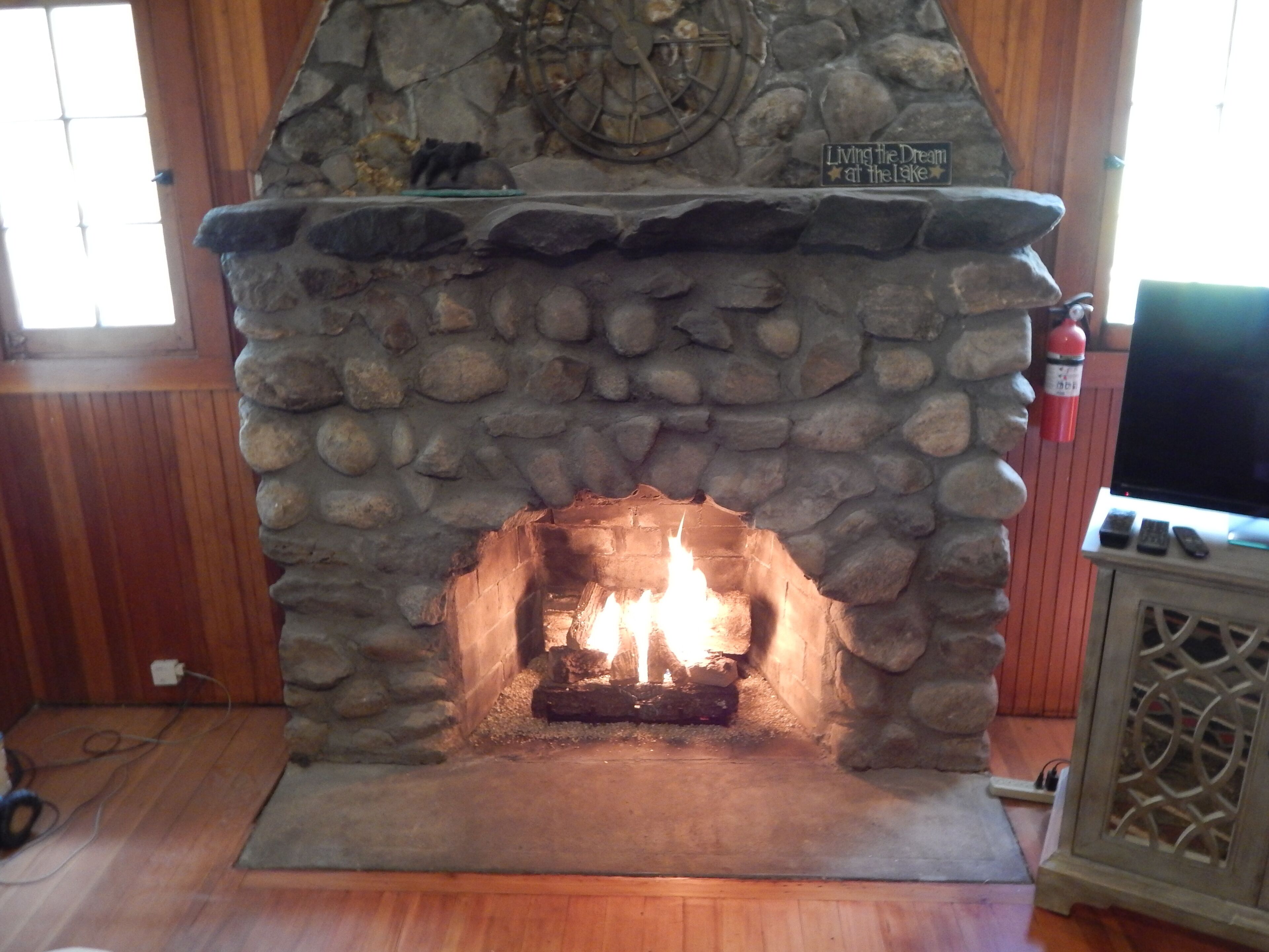 Gas Logs in Fireplace