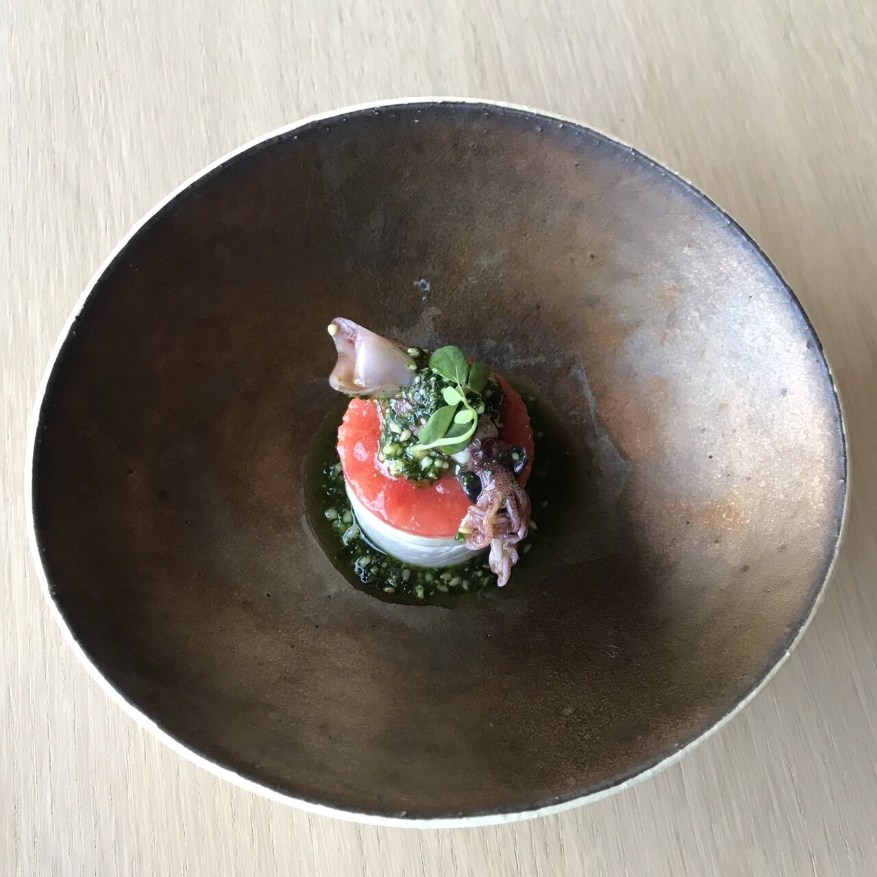 A dish in a metal bowl.