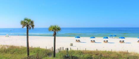 Beach nearby, sun loungers