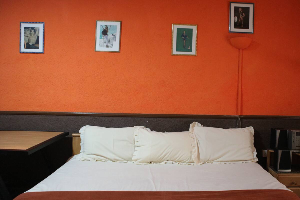 Desk, free WiFi, bed sheets