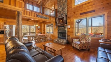 Smart TV, fireplace, video games, DVD player