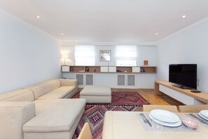 Apartment, 1 Double Bed, Non Smoking | Living area | 32-inch flat-screen TV with digital channels, TV - South Kensington Britain's Great Museums (London)