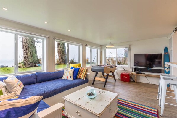 智能電視、壁爐、DVD 播放機、足球機