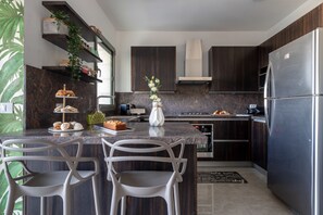 Deluxe Apartment, 2 Bedrooms, Non Smoking | Private kitchen | Full-sized fridge, microwave, oven, stovetop - Royal haneviim Boutique palace (Jerusalem)