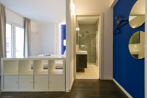 Deluxe-Apartment, 1 Doppelbett und Schlafsofa, Nichtraucher, Stadtblick (Diamond) | Wohnbereich