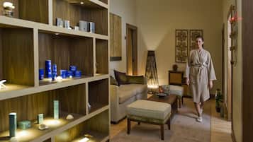 Sauna, steam room, body treatments, aromatherapy, deep-tissue massages
