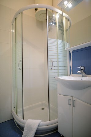 City Apartment, 1 Bedroom, Kitchen | Bathroom shower