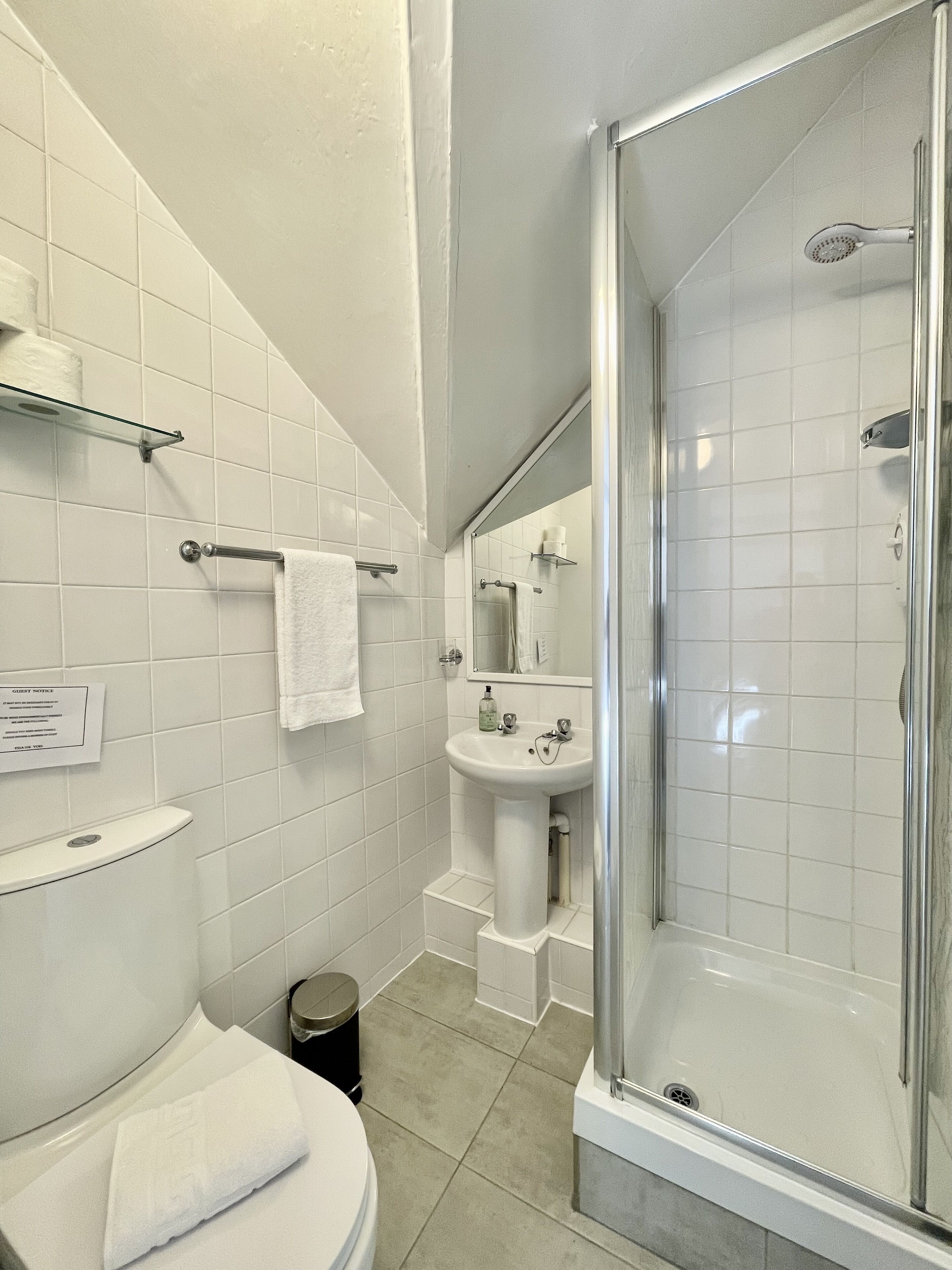 small double room (access to all day tea room) | bathroom | shower, free toiletries, hair dryer, towels