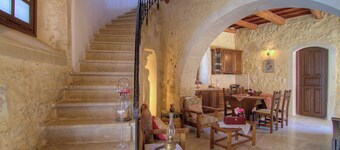 Grand Palazzo, medieval tower  and old stone home, two houses together