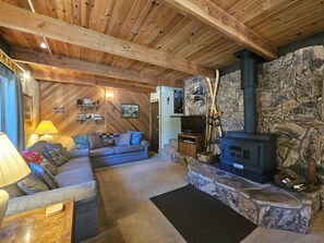 TV, lareira, DVD player