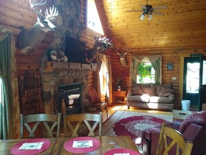 Smart TV, chimenea, videojuegos y reproductor de DVD 