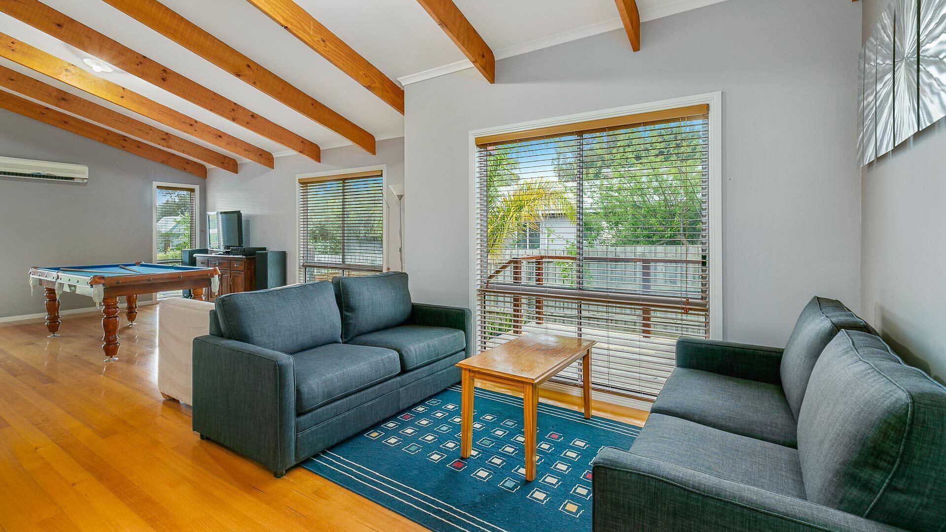 TV, fireplace, DVD player, books