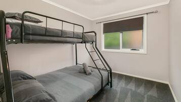 4 bedrooms, iron/ironing board, travel cot, bed sheets