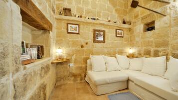 Exclusive Villa, 2 Bedrooms, Terrace, Partial Sea View | Living area | TV