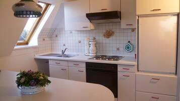 Kühlschrank, Mikrowelle, Ofen, Herdplatte