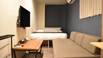 Hypo-allergenic bedding, desk, blackout curtains, soundproofing