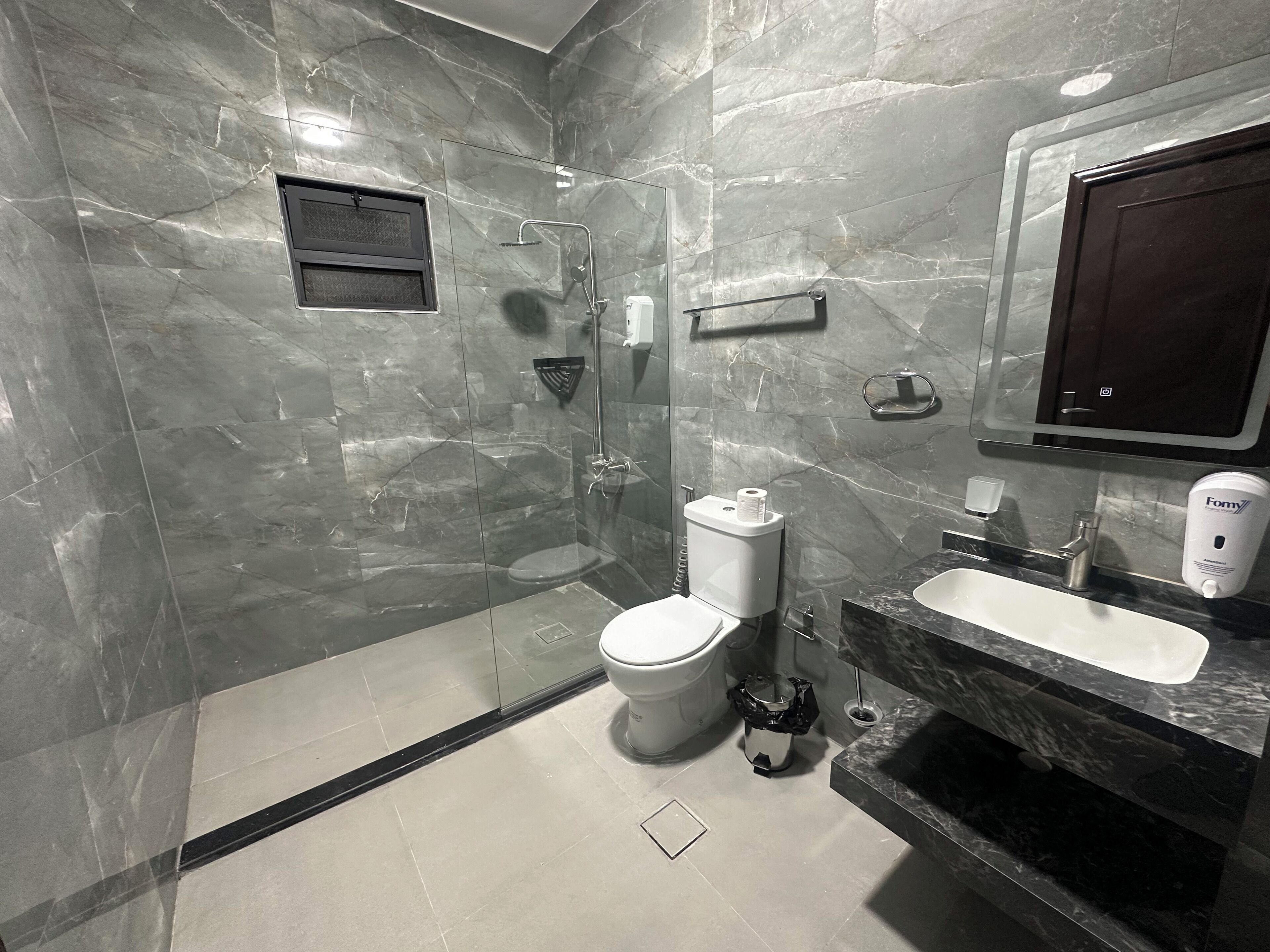 Economy Double Room, Terrace, Sea View | Bathroom | Shower, free toiletries, hair dryer, bidet